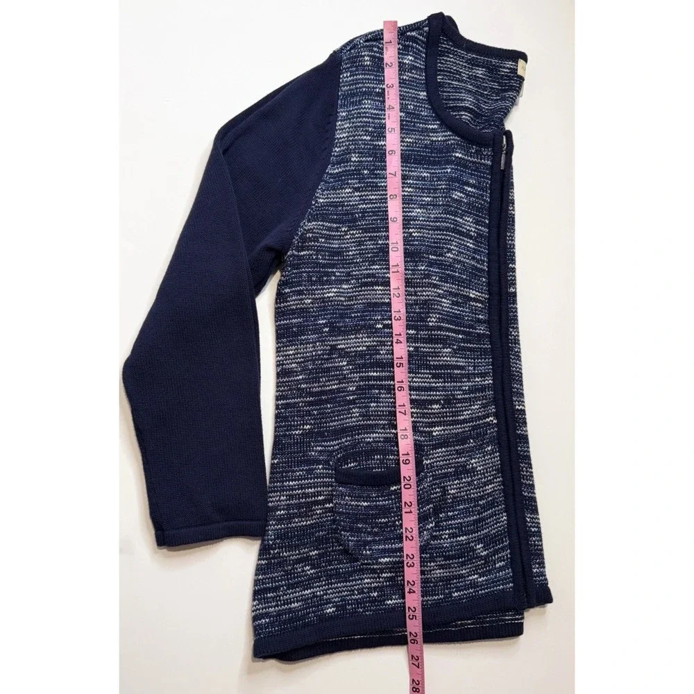 Appleseeds Womens Zip Cardigan Sweater Size PL Y2K 90s Grandpa Professor Indie‎ - Picture 4 of 8